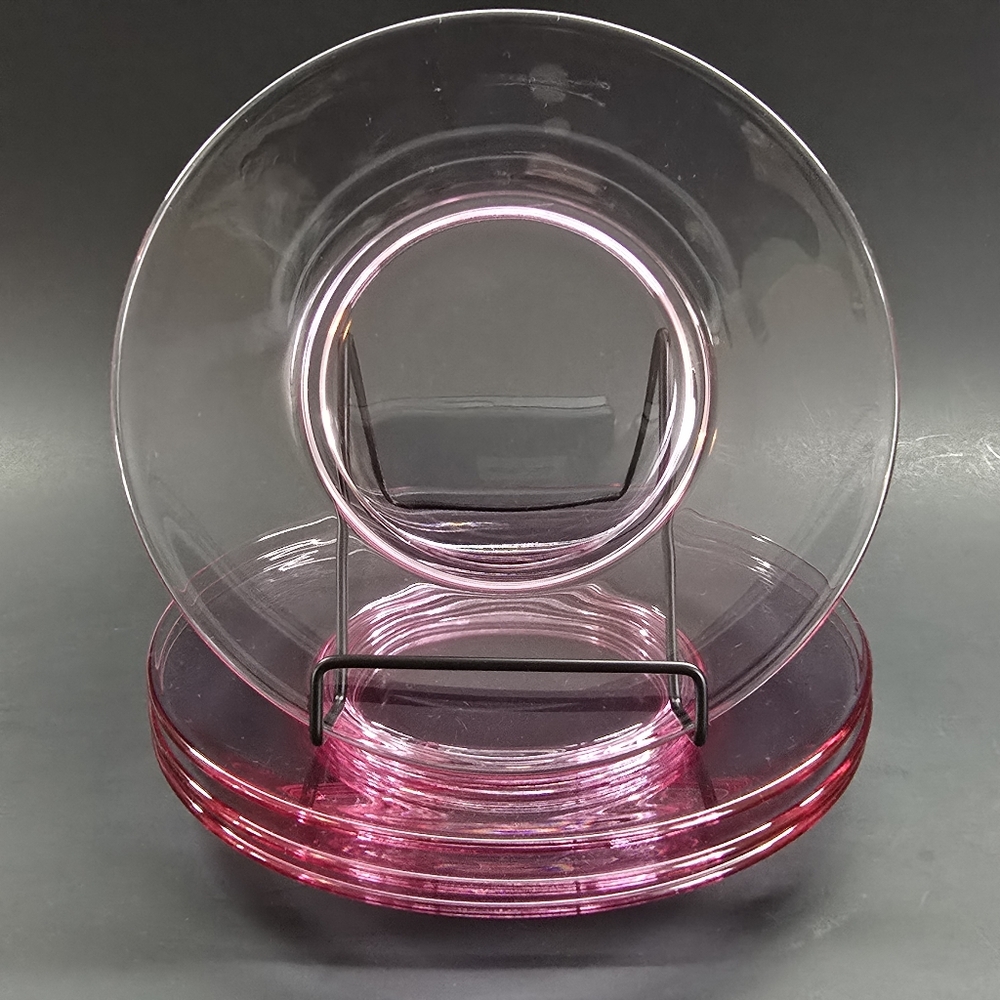 VTG Tiffin Franciscan Wistaria Pink Luncheon 8 1/8 in Plates, Set of 4 Plates
